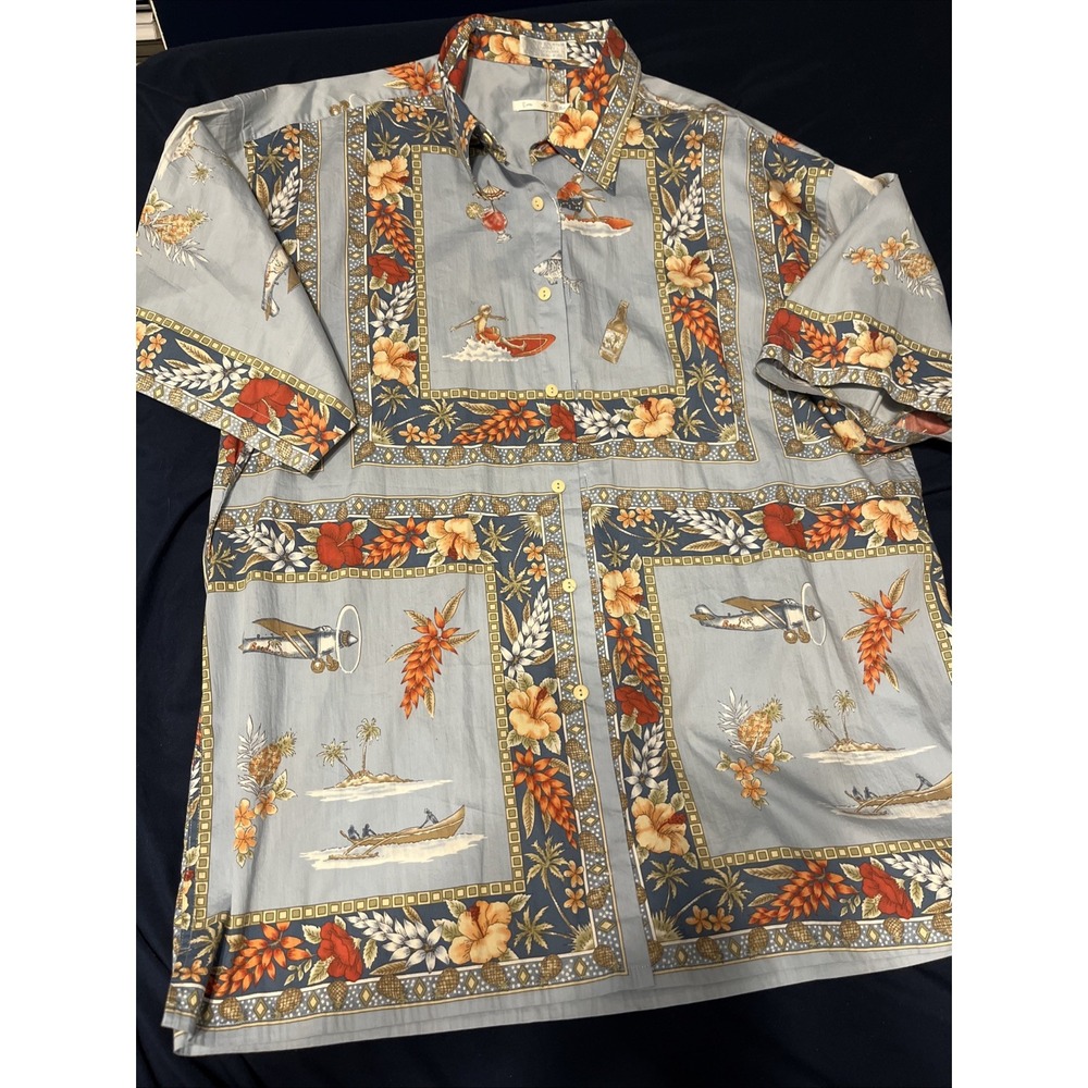 Burma‎ Bibas Shirt XL Hawaiian Button Up Cotton